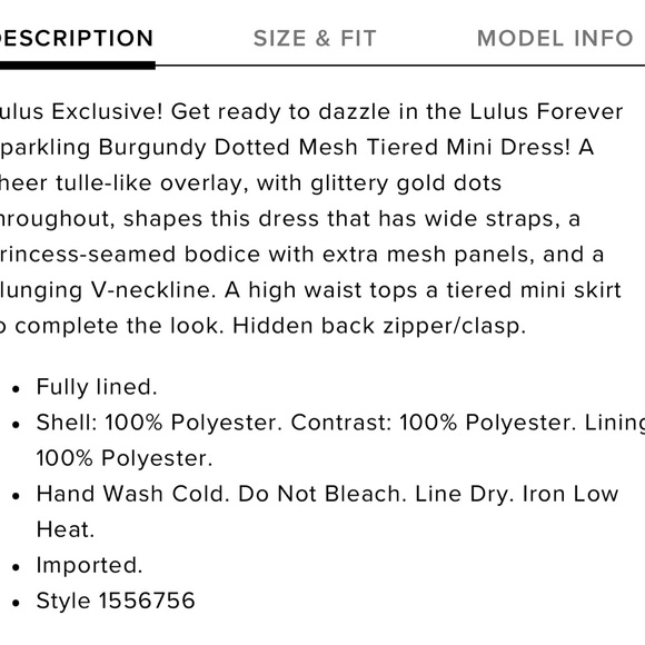 NWT NEW Lulu’s Forever Sparkling Burgundy Dotted Mesh Tiered Mini Dress XS - Picture 9 of 10